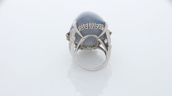 Platinum Diamond Star Sapphire Ring